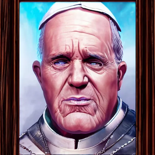 Image similar to ( ( pope ) ) thanos!!, portrait photo, realistic, highly detailed