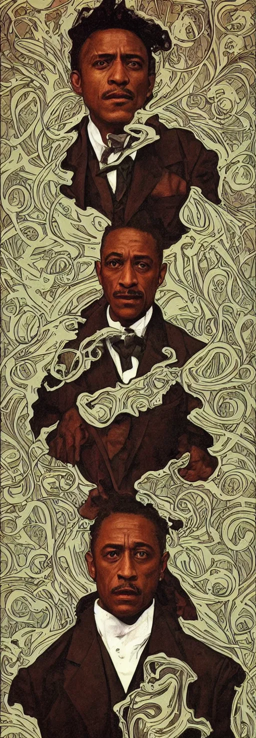 Image similar to gustavo fring as saint hyper realistic painting 1 9 0 0 s alphonso mucha