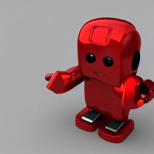 Prompt: 3D robot feelings red