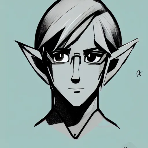 Image similar to concept art about link in vaporware style