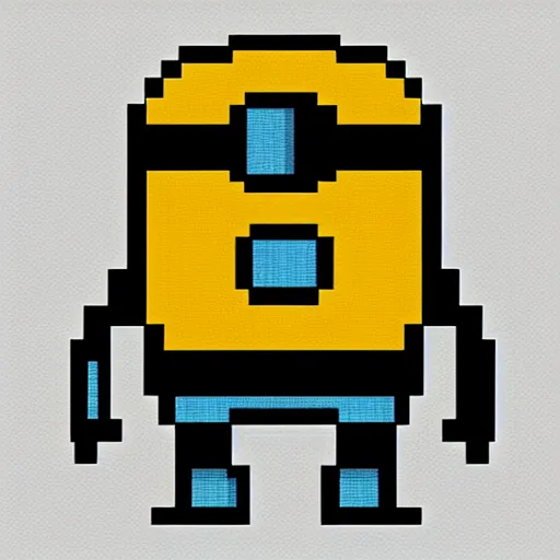 Image similar to evil robot minion, pixel art