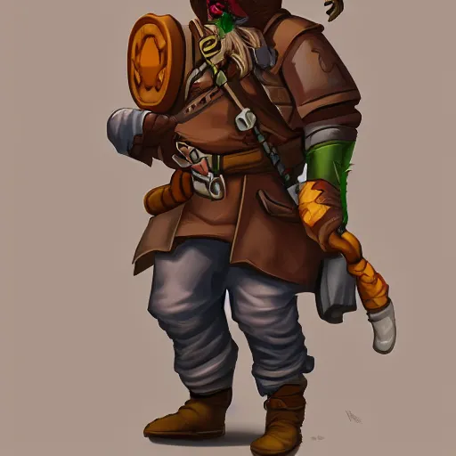 Image similar to eshey stoner rogue, wearing a small bag, dungeons and dragons, character concept, trending on artstation