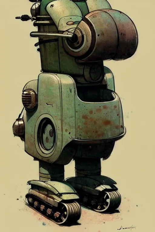 Image similar to ( ( ( ( ( 1 9 5 0 s retro future android robot bulldozer. muted colors., ) ) ) ) ) by jean - baptiste monge,!!!!!!!!!!!!!!!!!!!!!!!!!