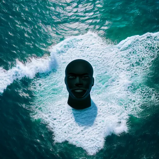 Image similar to giant head in the ocean