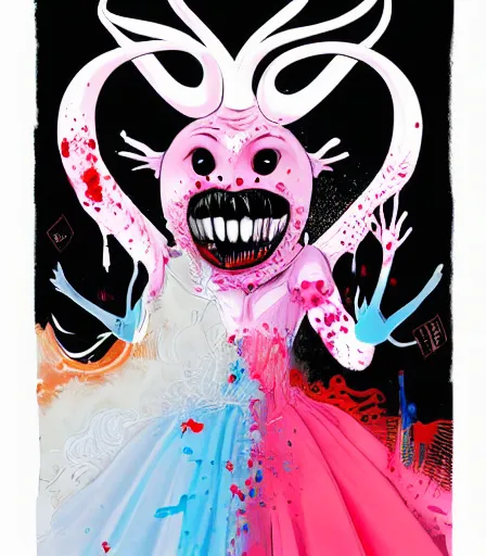 Prompt: My Dress Up Darling by Alex Pardee and Nekro and Petros Afshar, and James McDermott,unstirred paint, vivid color, cgsociety 4K