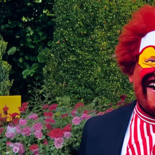 Prompt: Ronald McDonald on the Murray Franklin Show