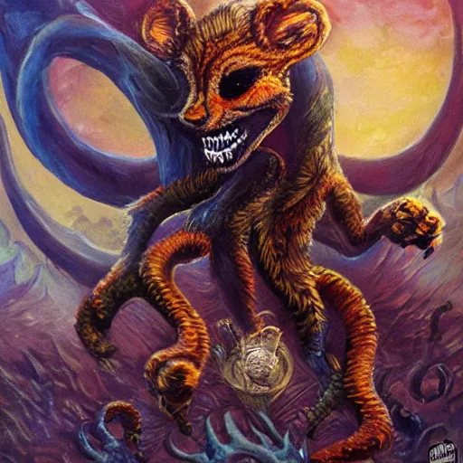 Prompt: chester the cheetah as an unfathomable eldritch horror - n 9