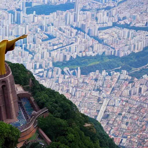 Image similar to photo of christ the redeemer statue dabbing