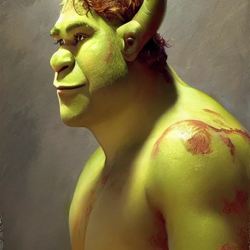 Image similar to a beautiful painting of shrek, art photography, highly detailed painting by gaston bussiere, craig mullins, j. c. leyendecker 8 k