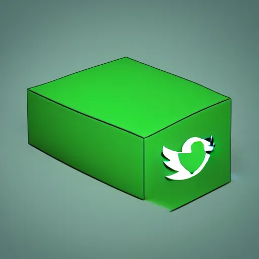 Image similar to a profile picture of a twitter account about stable diffusion featuring a green color palette and 3 d rendered computer