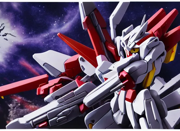 Image similar to cat bites arm of gundam model kit, photograph, realistic, wide shot, 1 0 0 mm,