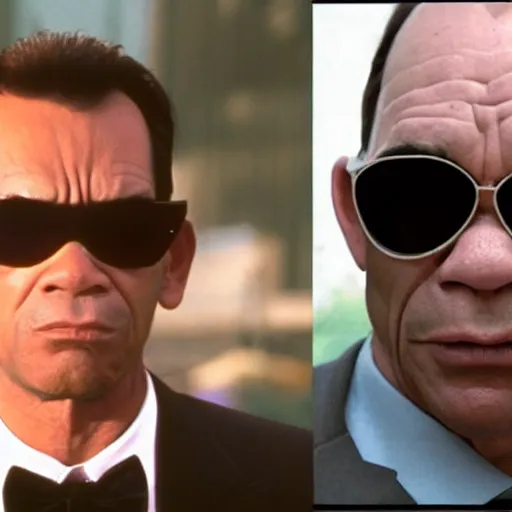 Prompt: anothony hopskins as tommy lee jones in men in black, cinematic