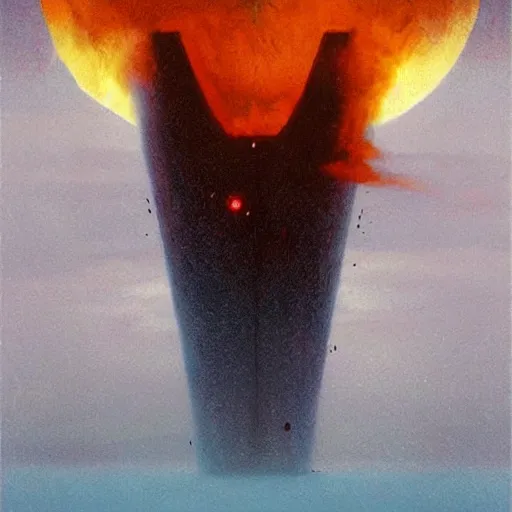 Prompt: scary artwork by John Harris