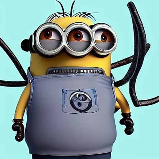 Image similar to A detailed biological anatomy of a minion, photorealistic, textbook, scientific