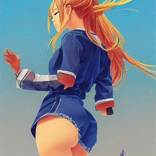 Image similar to anime beyonce by by Hasui Kawase by Richard Schmid on canvas