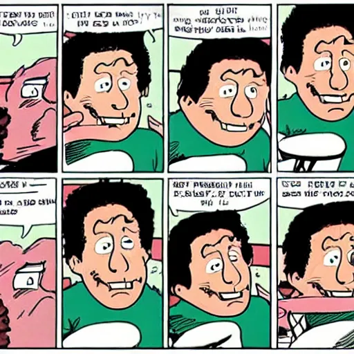 Image similar to Seinfeld, comic strip, by Bill Watterson