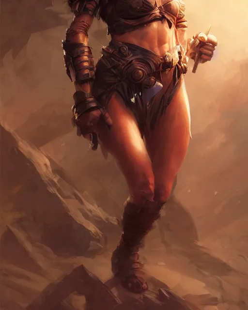 Image similar to beautiful female warrior, accurate anatomy, by Stanley Artgerm Lau, WLOP, Rossdraws, frank frazetta, Andrei Riabovitchev, Marc Simonetti, tranding on artstation