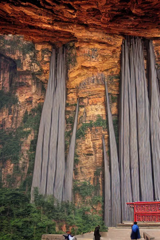 Prompt: zhangjiajie pipe organ, award winning national geographic, iol painting