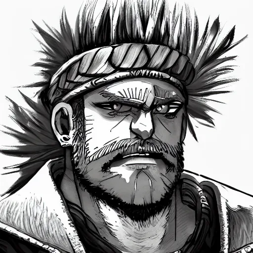 Image similar to thorkell from vinland saga in a fancy old hotel lobby, digital painting, trending on artstation