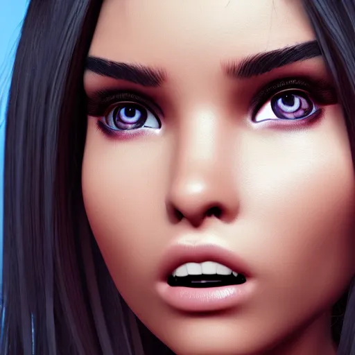 Image similar to Madison beer as a video game character, unreal engine render, 4k