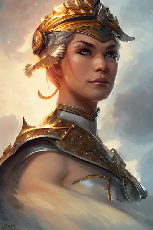 Image similar to amazon valkyrie athena, d & d, fantasy, portrait, highly detailed, headshot, digital painting, trending on artstation, concept art, sharp focus, illustration, art by artgerm and greg rutkowski and magali villeneuve