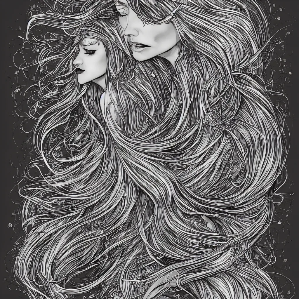 Image similar to gold and silver tones, cybernetic princess, style of moebius, james jean, mcbess, long glowing ethereal hair, cinematic, highly detailed, award winning, 8 k photorealistic
