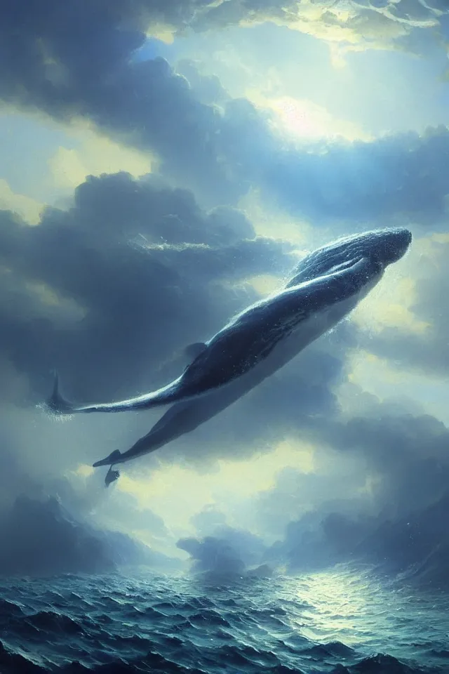 Prompt: a concept scene illustration depicting a blue whale at the bottom of the azure sea, with a crystal texture and a dreamy atmosphere ， super wide angle ， matte painting ， rtx on ， by ivan aivazovsky ， trending on cgsociety and artstation ， hyper - realism