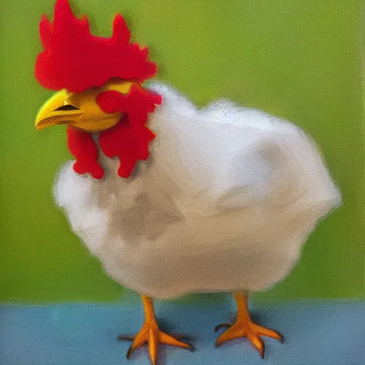 Image similar to a high quality photo of a chicken wearing a suit, impressionism, 8 k