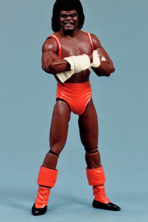 Prompt: billy preston ( 1 9 7 4 ) as a 1 9 8 0 s wrestling action figure