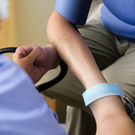 Image similar to a patient having his blood pressure measured