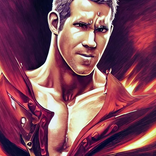 Image similar to Ryan Reynolds as Ichigo Kurosaki, detailed, centered, digital painting, artstation, concept art, donato giancola, Joseph Christian Leyendecker, WLOP, Boris Vallejo, Breathtaking, 8k resolution, extremely detailed, beautiful, establishing shot, artistic, hyperrealistic, beautiful face, octane render, cinematic lighting, dramatic lighting, masterpiece