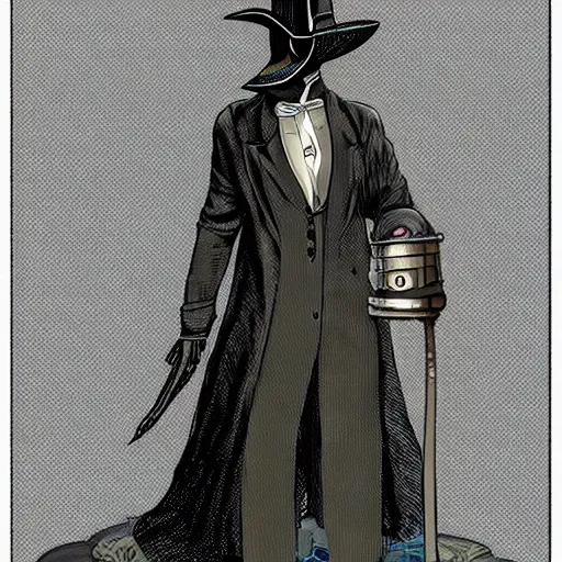 Image similar to futuristic Victorian cyberpunk plague doctor