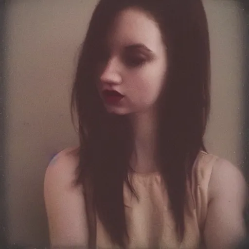 Image similar to a self portrait of dark pale girl