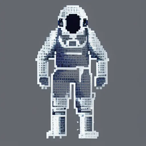 Image similar to a person in a silver and navy astronaut suit based upon medieval armor laser welding the stars into the sky, 64-bit pixel art, details galore, extremely realistic, high octane, 10K