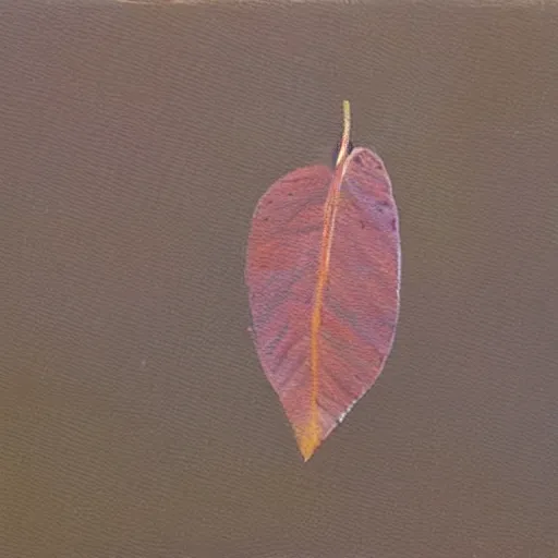 Image similar to detailed painting of a single small seedling on loose fresh earth, reveal its first leaf coming out of the seed. muted colors and natural tones.