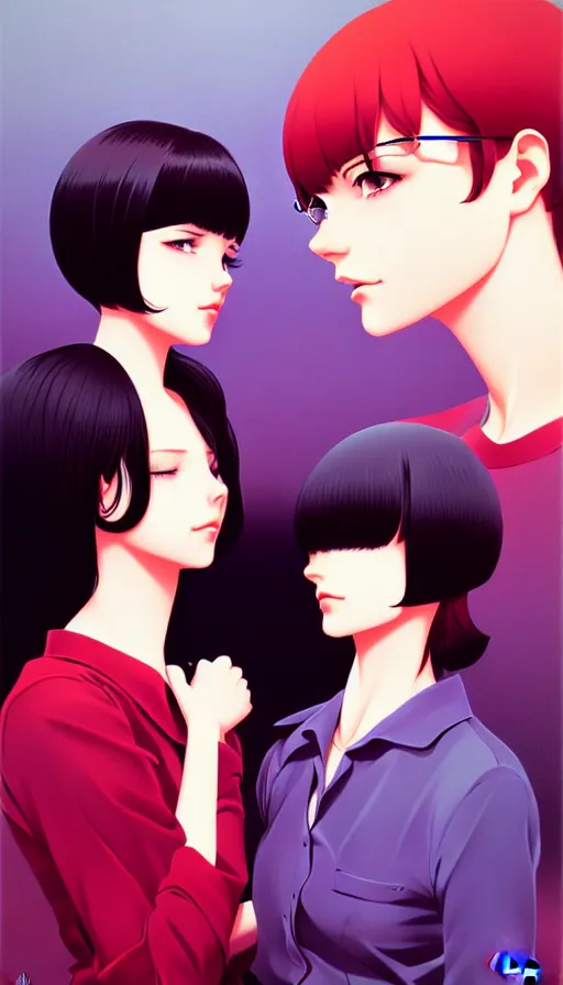 Image similar to the two complementary forces that make up all aspects and phenomena of life, by ilya kuvshinov