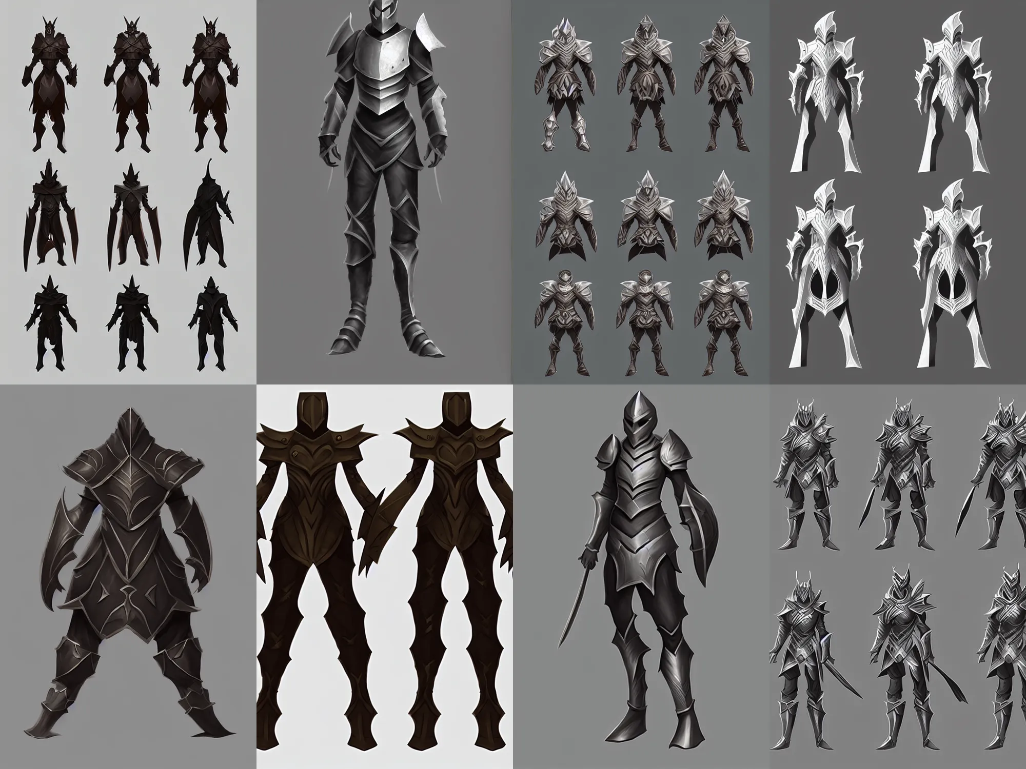 Prompt: basic shape armor, character concept, fantasy concept art