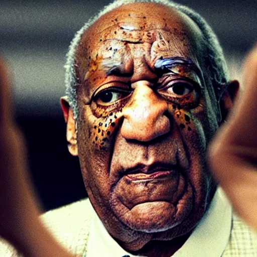 Prompt: bill cosby looking in a mirror, movie poster, silly