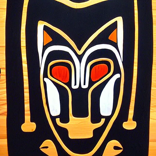 Image similar to wolf. pacific northwest coast, haida gwaii, haida, formline, native art, tribal art, haida, clean, symmetrical