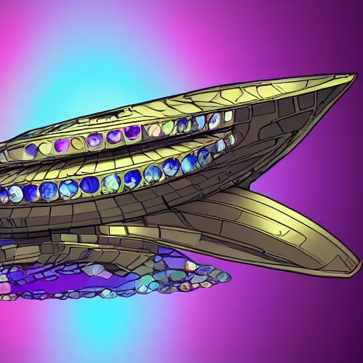 Image similar to spaceship with crystals on matrix