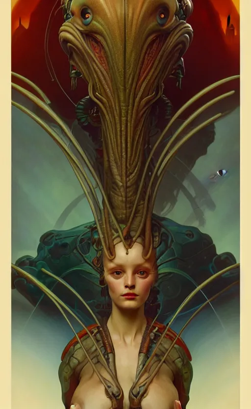 Image similar to exquisite imaginative alien creature poster art, humanoid, movie art, by lucusfilm, weta studio, tom bagshaw, alphonso mucha, james jean, frank frazetta, 8 k, denoised