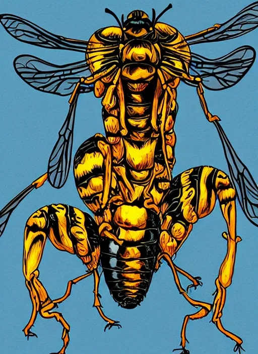 Image similar to wasp person body horror