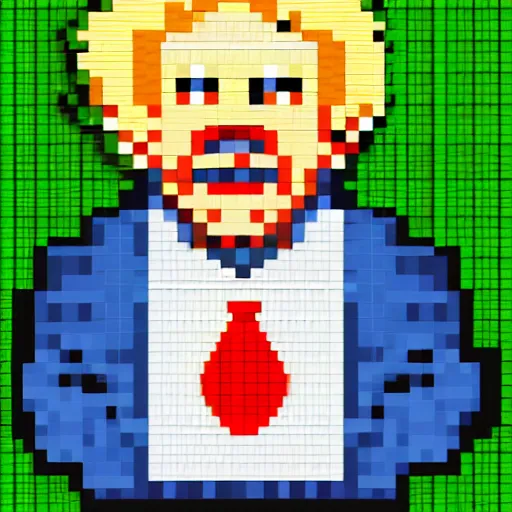 Image similar to Boris Johnson pixel art