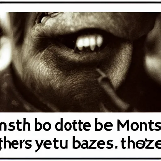 Prompt: Battle not with monsters, lest ye become a monster, and if you gaze into the abyss, the abyss gazes also into you. Nietzsche.