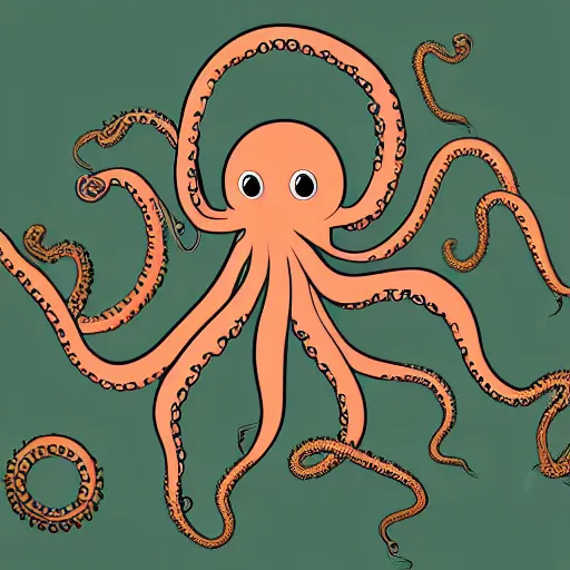 Prompt: an octopus with octopuses in the tentacles, recursive