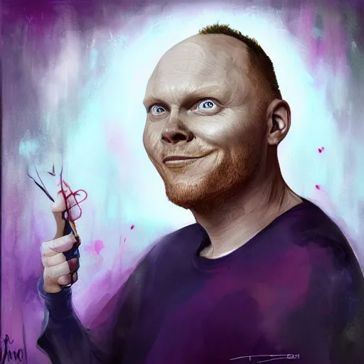 Image similar to Anna Dittmann painting of Bill Burr, trending on art station