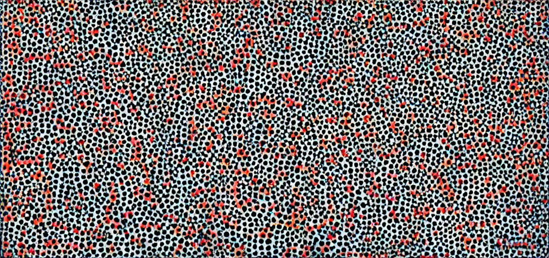 Prompt: morning sun by yayoi kusama