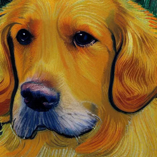 Prompt: golden retriever by Gogh