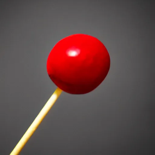 Image similar to extreme close up on an red lollipop, 120mm macro lens, detailed