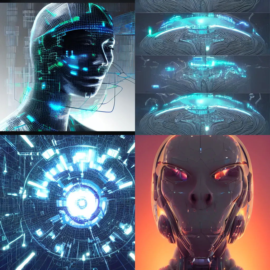 Prompt: cyber neural network, futuristic artists rendition, trending on artstation